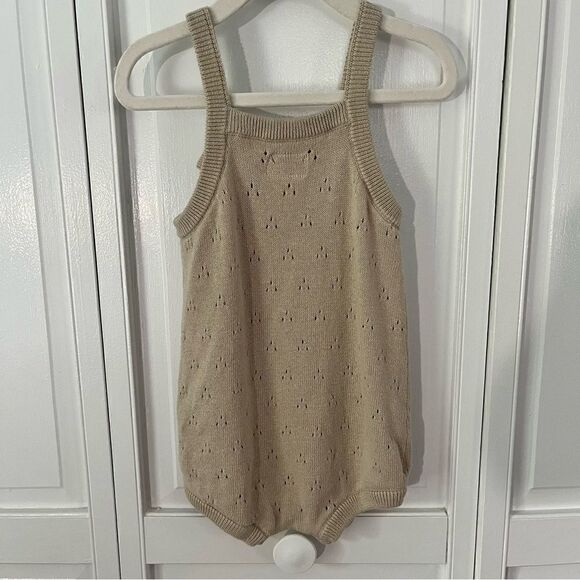 Carter's Organic Little Planet Baby Pointelle Cream Color Bubble Romper Size 18m - Picture 8 of 13